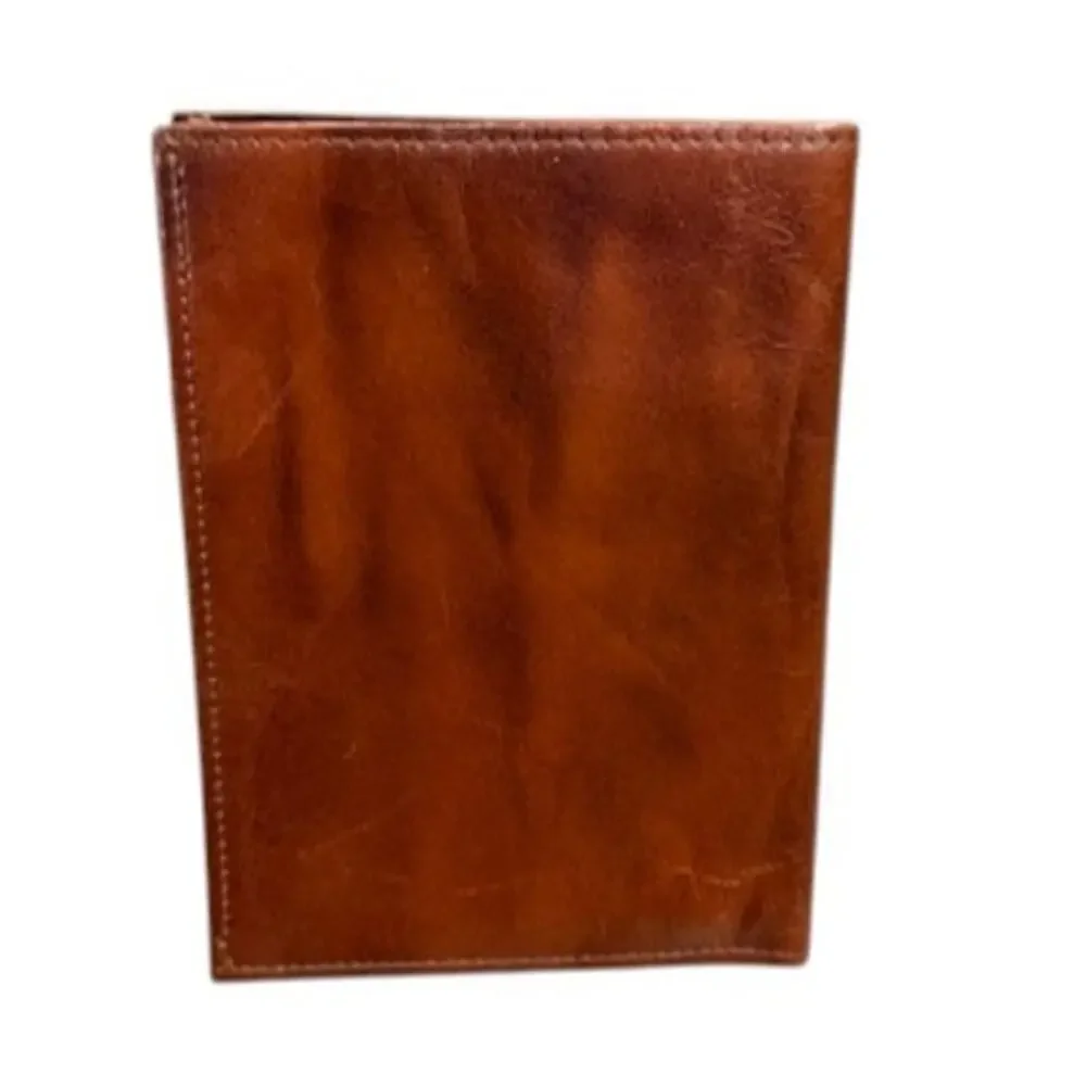 Men’s Genuine Cowhide Leather Bifold Wallet – Brown | Full Size Billfold